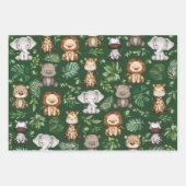Feuille De Papier Cadeau Whimsical Tropical Jungle Safari Animaux sauvages (Devant 2)