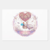 Feuille De Papier Cadeau "Whimsical Valentine" Mixed Illustration Wrapping  (Devant 3)