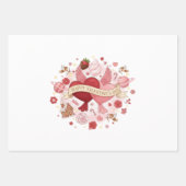 Feuille De Papier Cadeau "Whimsical Valentine" Mixed Illustration Wrapping  (Devant)