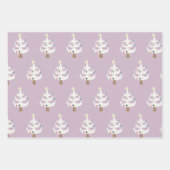 Feuille De Papier Cadeau Whimsical White Christmas Trees Trio (Devant 2)