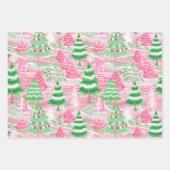 Feuille De Papier Cadeau Whimsstel Pastel Pink Gingerbread Village, (Devant 3)