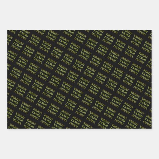 Feuille De Papier Cadeau Whiskey Tango Foxtrot WTF (Devant 3)