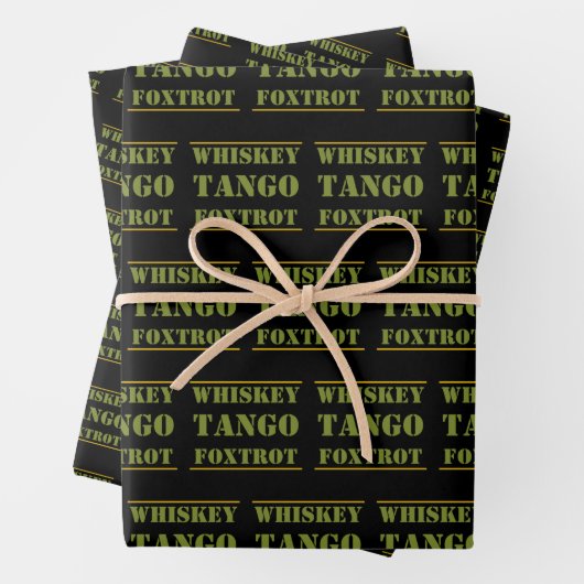 Feuille De Papier Cadeau Whiskey Tango Foxtrot WTF (En situation)