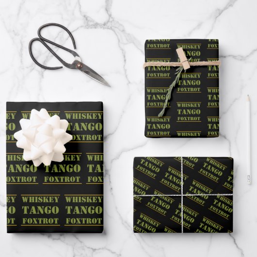 Feuille De Papier Cadeau Whiskey Tango Foxtrot WTF (Recto)