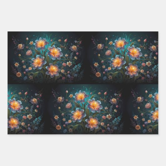 Feuille De Papier Cadeau Whispers en fleur (Devant)