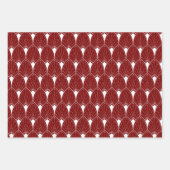 Feuille De Papier Cadeau White Art Deco Pattern On Black (Devant 2)