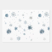 Feuille De Papier Cadeau White Blue Snowflakes Christmas (Devant 2)