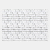 Feuille De Papier Cadeau White Bricks Brown Lemon Yellow Green Stripes (Devant)