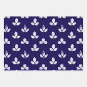 Feuille De Papier Cadeau White Clover Navy Blue (Devant 3)