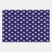 Feuille De Papier Cadeau White Clover Navy Blue (Devant 2)