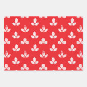 Feuille De Papier Cadeau White Clover Vermillion Red (Devant 3)