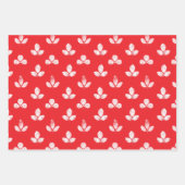 Feuille De Papier Cadeau White Clover Vermillion Red (Devant)