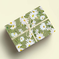 White Daisy Baby shower Pastel jardin vert