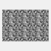 Feuille De Papier Cadeau White Lace on Black Background Pattern (Devant 2)