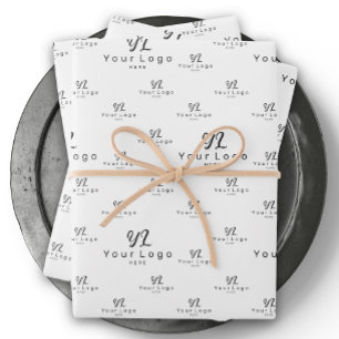 Feuille De Papier Cadeau White Logo motif Business Brand Simple Company