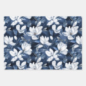 Feuille De Papier Cadeau White Magnolia Motif sur l'arrière - plan de minui (Devant 2)