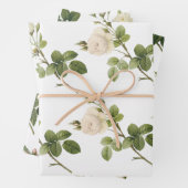 Feuille De Papier Cadeau White Rose Pattern (En situation)