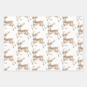 Feuille De Papier Cadeau White Snowflakes Deer Coconut Ornaments (Devant 3)