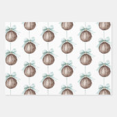 Feuille De Papier Cadeau White Snowflakes Deer Coconut Ornaments (Devant 2)