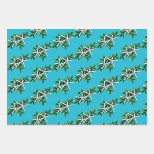Feuille De Papier Cadeau White Starfish (Devant 3)