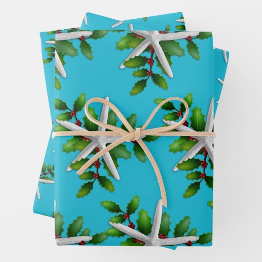 Feuille De Papier Cadeau White Starfish (En situation)