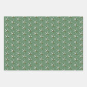 Feuille De Papier Cadeau White Starfish Holly Motif Noël (Devant 3)