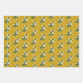 Feuille De Papier Cadeau White Starfish Holly Motif Noël (Devant 2)