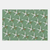 Feuille De Papier Cadeau White Starfish Holly Motif Noël (Devant)