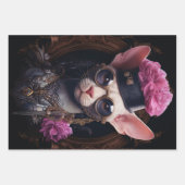 Feuille De Papier Cadeau White Steampunk Cats, Roses, Decoupage (Devant 2)