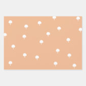 Feuille De Papier Cadeau White Trees on Light Brown Background (Devant 2)