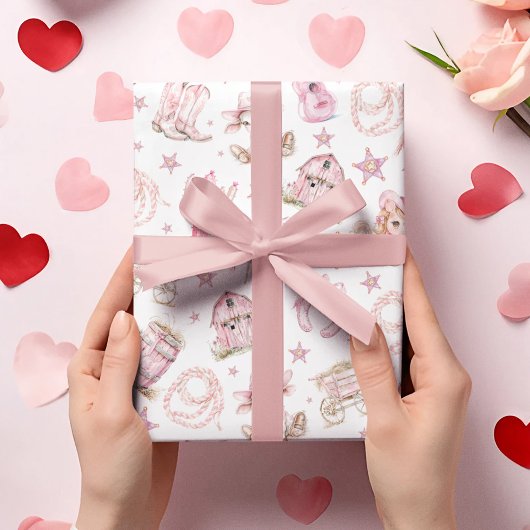 Feuille De Papier Cadeau Wild West Rodeo Cowgirl