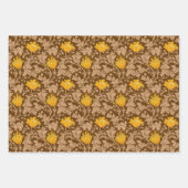 Feuille De Papier Cadeau William Morris Anemone, Or, Rouge et Vert   (Devant)