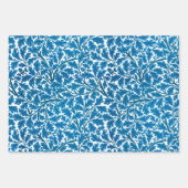 Feuille De Papier Cadeau William Morris Chêne Feuilles, bleu, turquoise et  (Devant)