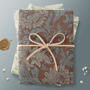 Feuille De Papier Cadeau William Morris Chrysanthemum Motif Enveloppement P