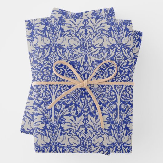 Feuille De Papier Cadeau William Morris, Colombe & Lapin (En situation)