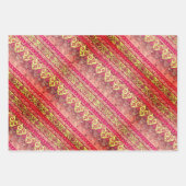 Feuille De Papier Cadeau William Morris et Agra en rouge (Devant 3)