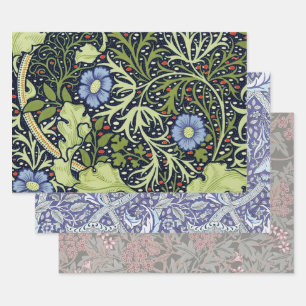 Feuille De Papier Cadeau William Morris Fleur d'antiquité aux algues marine