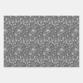Feuille De Papier Cadeau William Morris Fleurs de soleil, Brown, rose, gris (Devant 3)