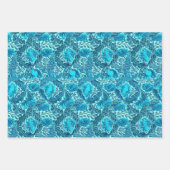 Feuille De Papier Cadeau William Morris Floral, Rouge, Turquoise et Fuchsia (Devant 2)