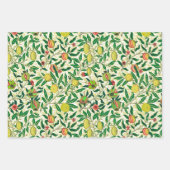 Feuille De Papier Cadeau William Morris Fruit exotique, Citron et Lime (Devant 3)