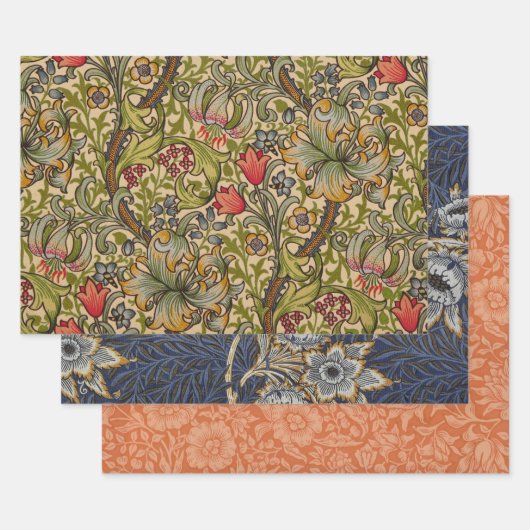Feuille De Papier Cadeau William Morris Golden Lily (Lot)