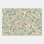 Feuille De Papier Cadeau William Morris Honeysuckle Vert Floral (Devant)