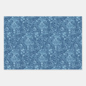 Feuille De Papier Cadeau William Morris Indien, moutarde, Bleu, Orange  (Devant 2)