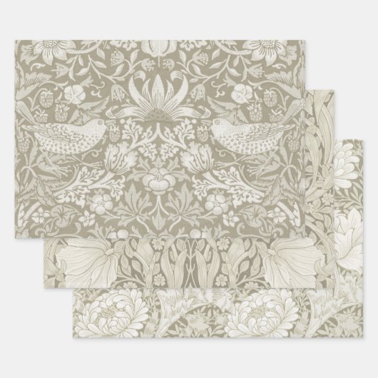Feuille De Papier Cadeau William Morris, Ivory (Lot)