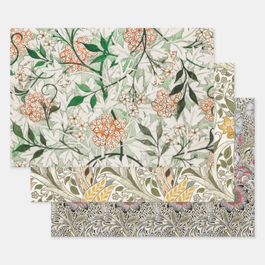 Feuille De Papier Cadeau William Morris Jasmine Garden Flower Classic (Lot)