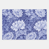 Feuille De Papier Cadeau William Morris, Monotone Bleu (Devant 3)