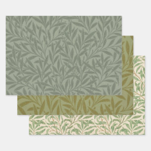 Feuille De Papier Cadeau William Morris Motif Saule Antique Vert Sauge