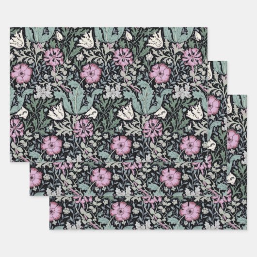 Feuille De Papier Cadeau William Morris Poppy Botanical Victorian Wallpaper (Lot)
