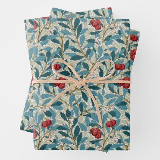 Feuille De Papier Cadeau William Morris, Redberry (En situation)