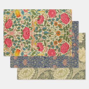 Feuille De Papier Cadeau William Morris Rose Floral Chintz rose